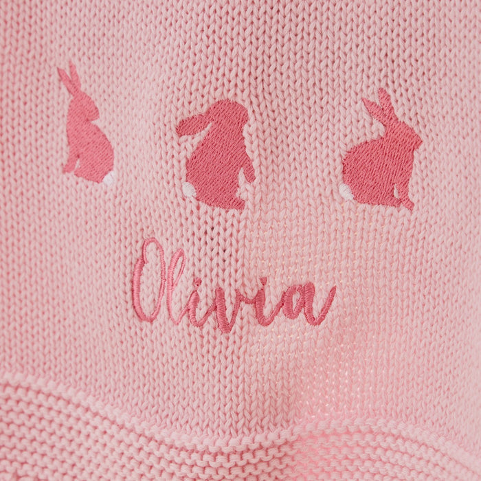 Personalised Pink Bunny Baby Shawl