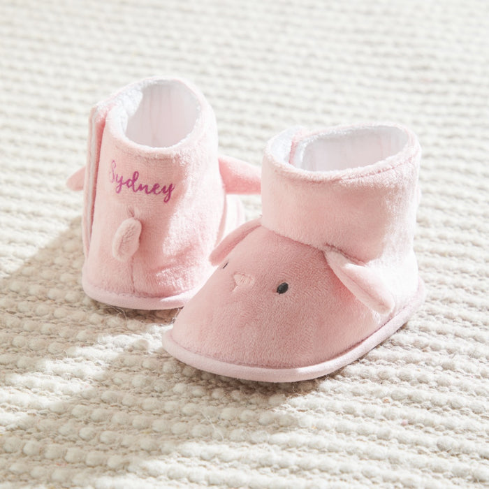 Personalised Pink Bunny Booties