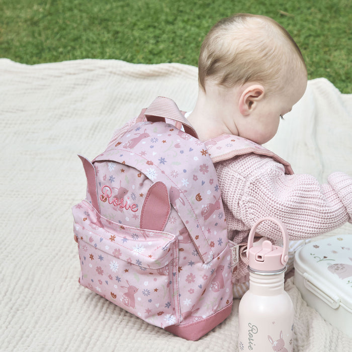 Personalised Pink Bunny Classic Mini Backpack with Ears