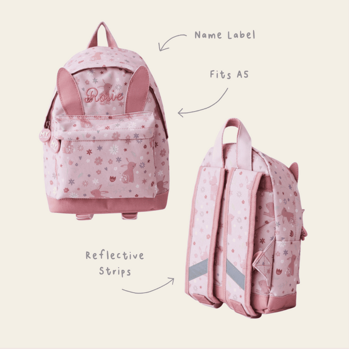 Personalised Pink Bunny Classic Mini Backpack with Ears