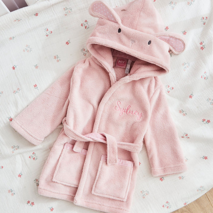 Personalised Pink Bunny Fleece Robe