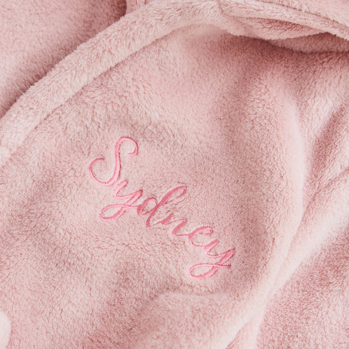 Personalised Pink Bunny Fleece Robe
