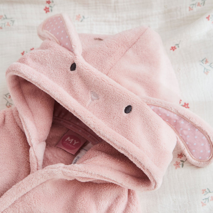Personalised Pink Bunny Fleece Robe