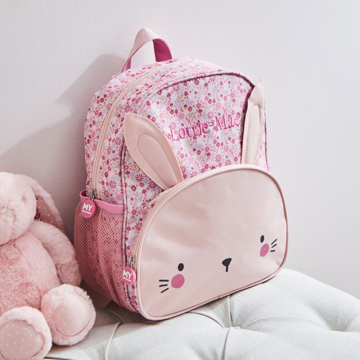 Personalised Pink Bunny Medium Backpack
