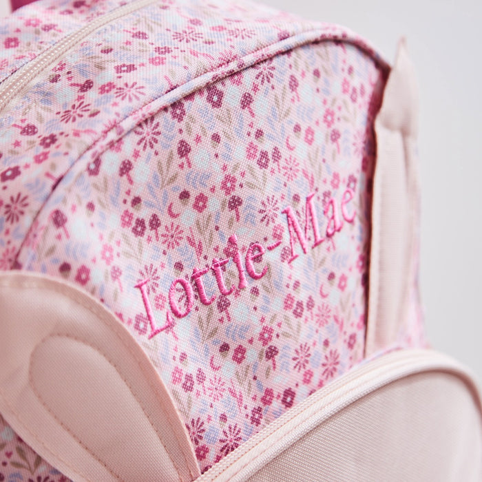 Personalised Pink Bunny Medium Backpack