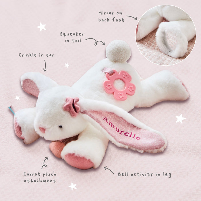 Personalised Pink Bunny Rabbit Activity Toy