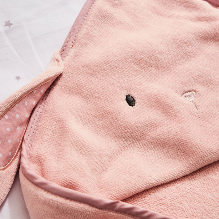 Personalised Pink Bunny Small Hooded Towel