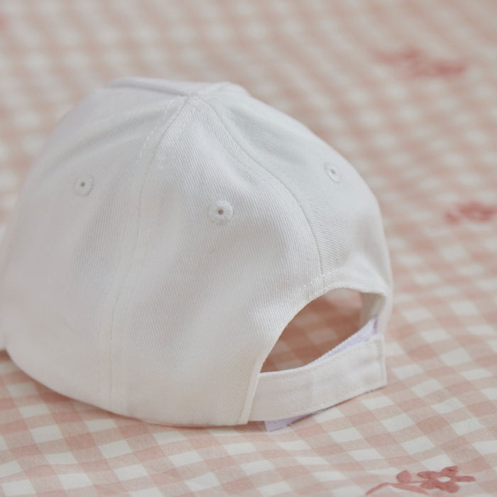 Personalised Pink Butterfly Ecru Baseball Cap