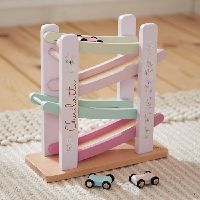 Personalised Pink Car Ramp Wooden Toy FSC®