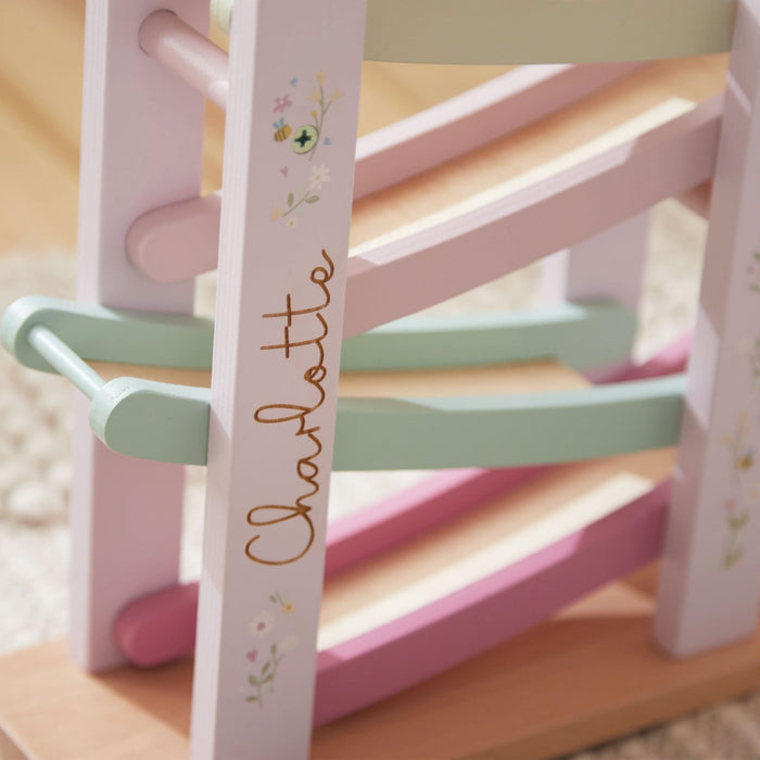 Personalised Pink Car Ramp Wooden Toy FSC®