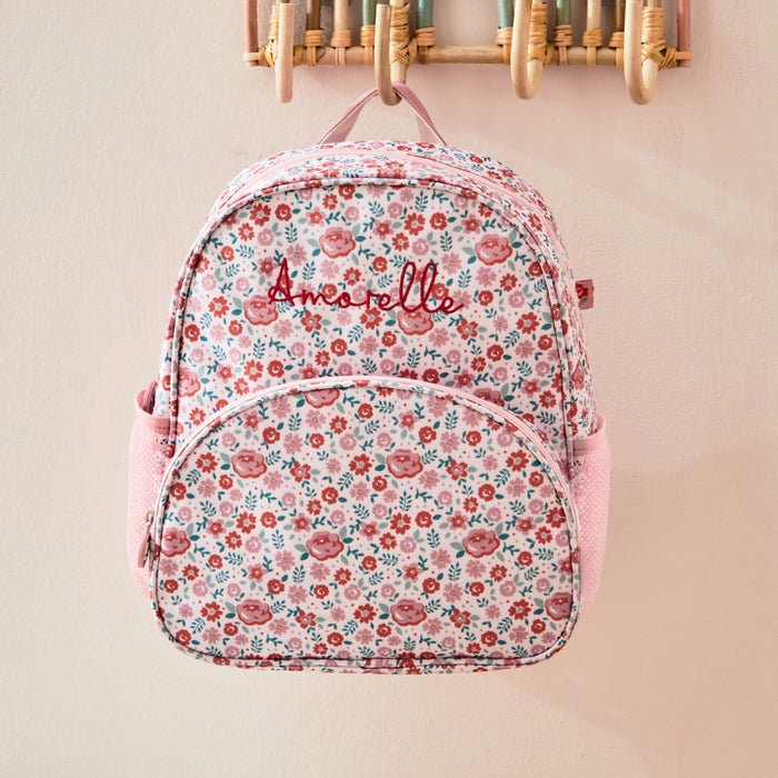 Personalised Pink Ditsy Print Classic Medium Backpack