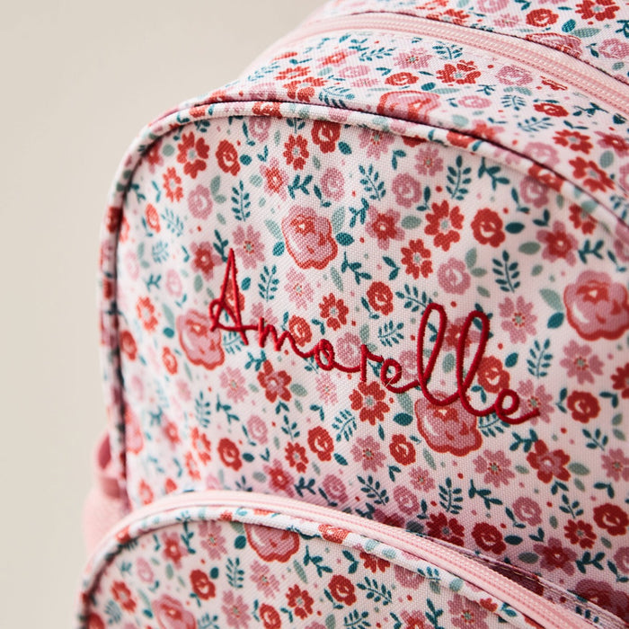 Personalised Pink Ditsy Print Classic Medium Backpack