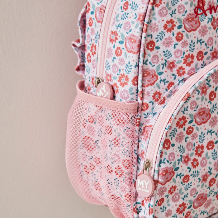 Personalised Pink Ditsy Print Classic Medium Backpack