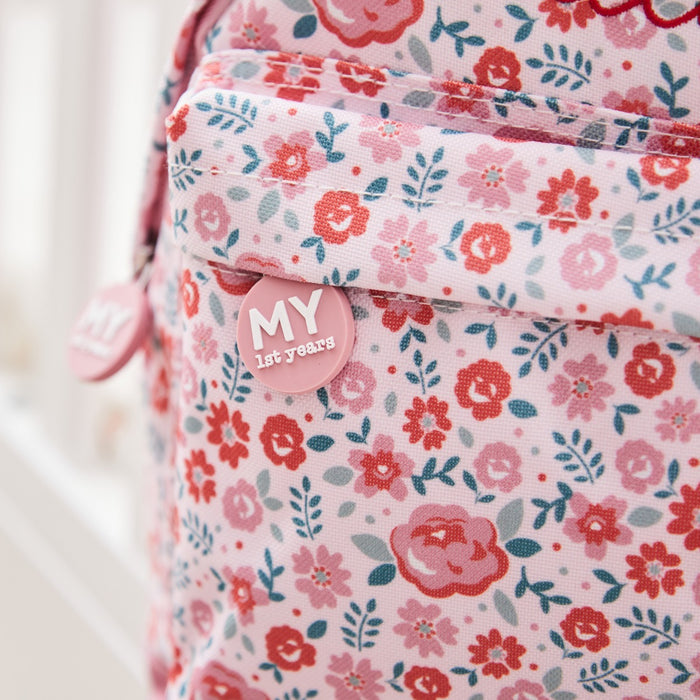 Personalised Pink Ditsy Print Classic Mini Backpack