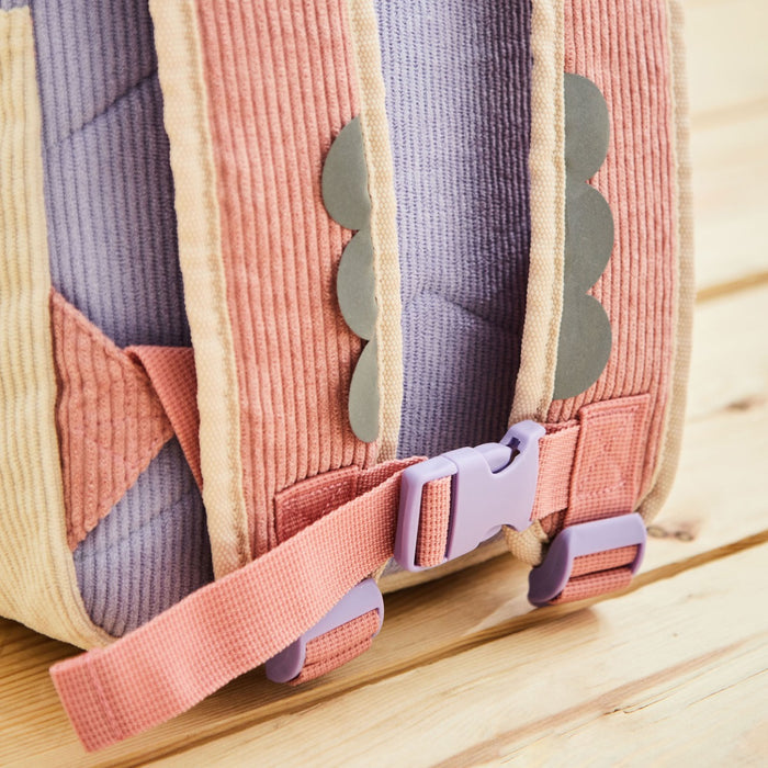 Personalised Pink Floral Cord Backpack with Grab Handle
