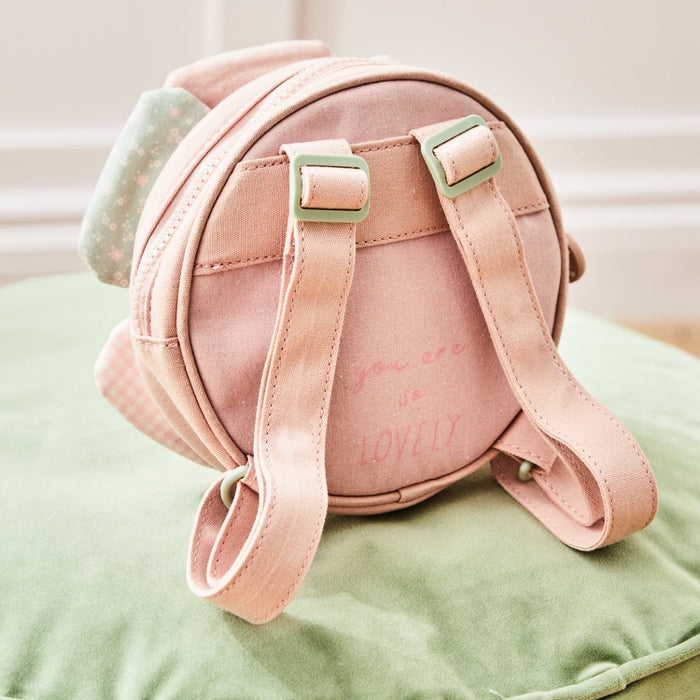 Personalised Pink Flower Tiny Character Backpack