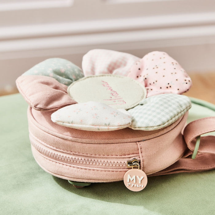 Personalised Pink Flower Tiny Character Backpack