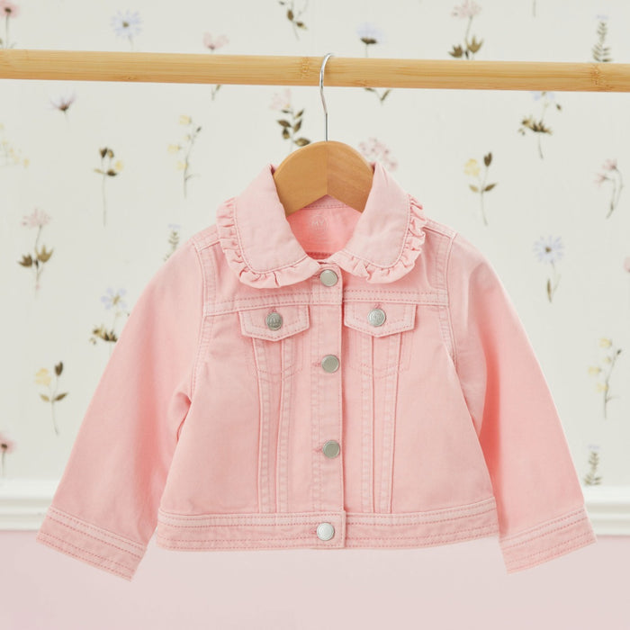 Personalised Pink Frill Denim Jacket