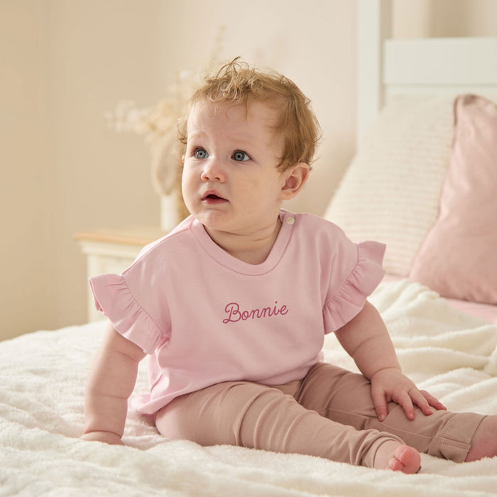 Personalised Pink Frill T-Shirt