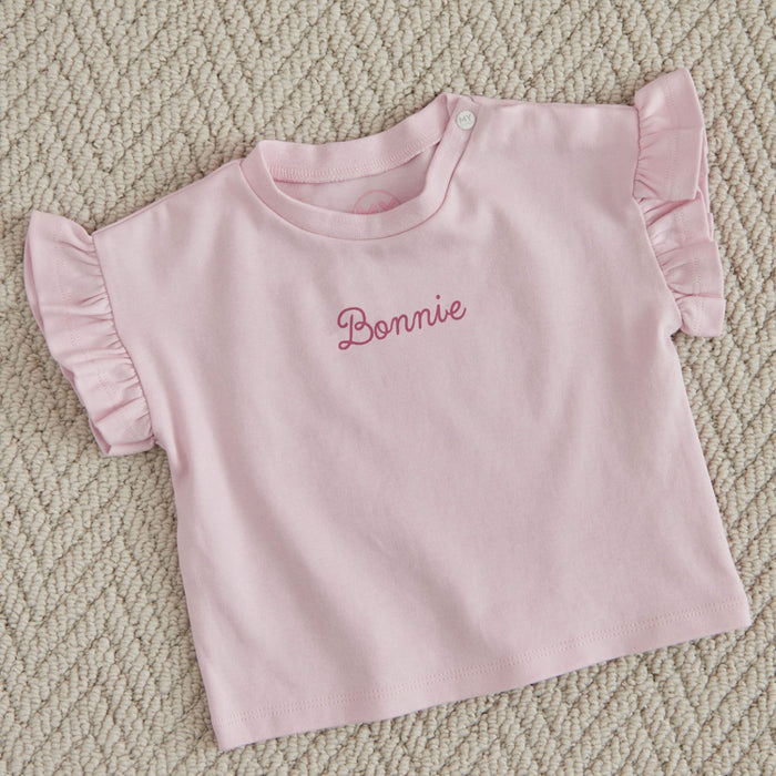 Personalised Pink Frill T-Shirt