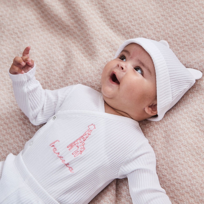 Personalised Pink Giraffe Home From The Hospital Baby Gift Set