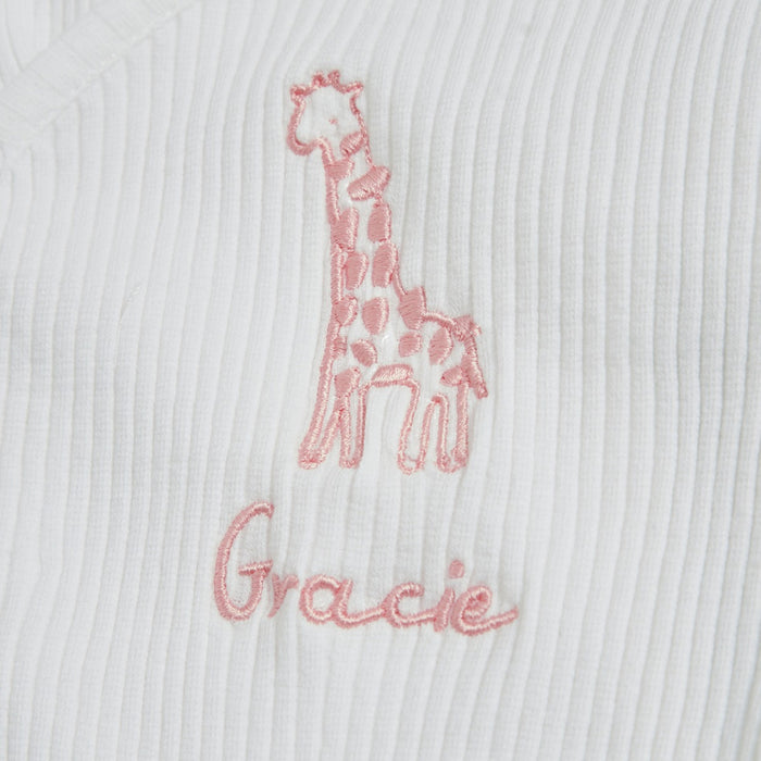 Personalised Pink Giraffe Home From The Hospital Baby Gift Set