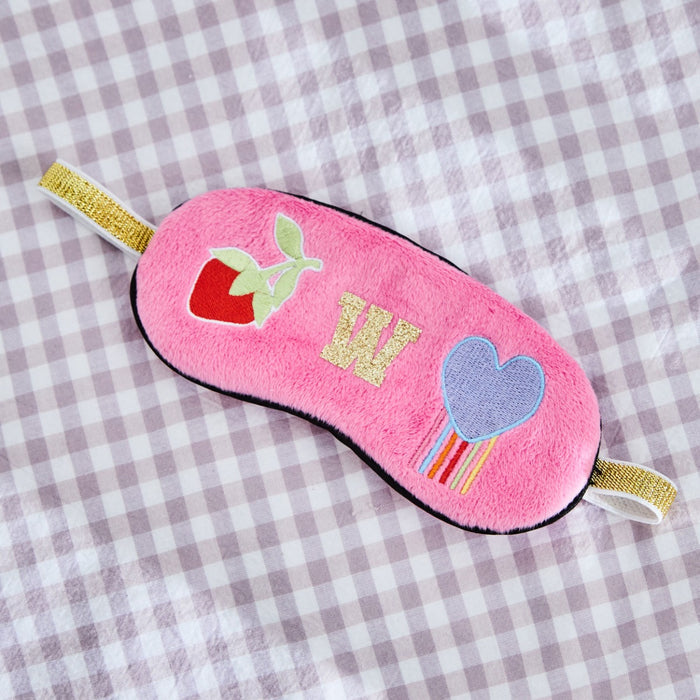 Personalised Pink Heart Eye Mask