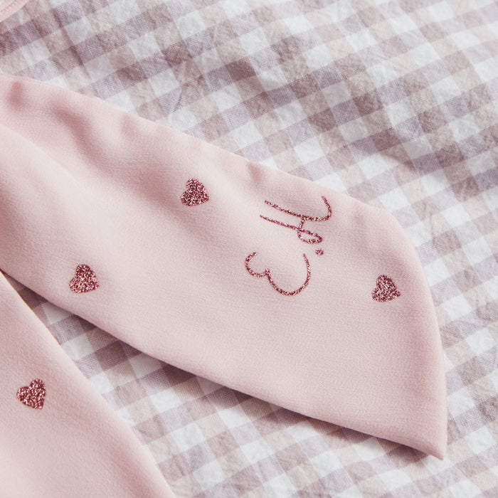Personalised Pink Heart Hair Bow Clip