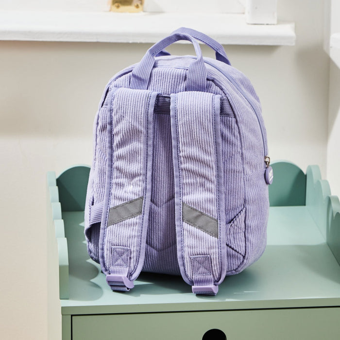 Personalised Pink Heart Lilac Cord Mini Backpack