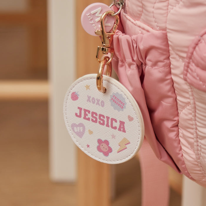 Personalised Pink Initial Keyring