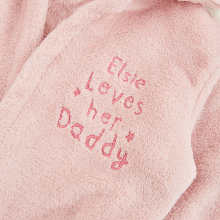 Personalised Pink ‘Loves Daddy’ Dressing Gown