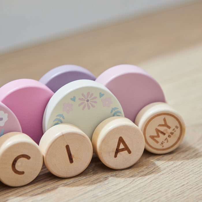Personalised Pink Pull-Along Caterpillar FSC®