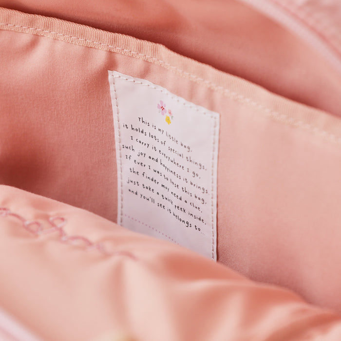 Personalised Pink Quilted Medium Backpack