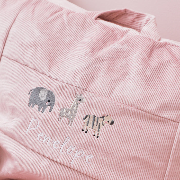Personalised Pink Safari Cord Bean Bag Chair