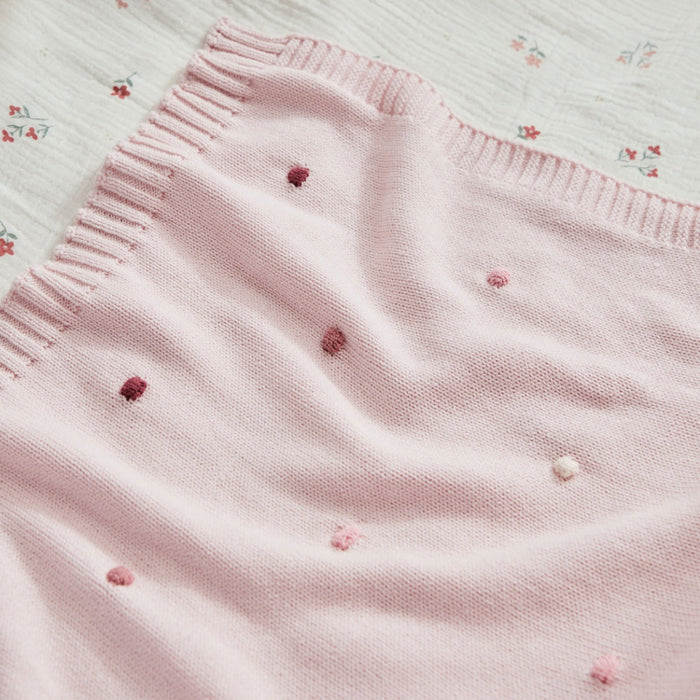 Personalised Pink Spot Bobble Blanket