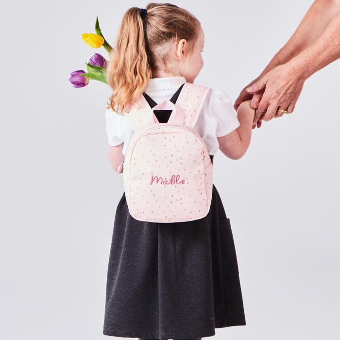 Personalised Pink Spot Tiny Backpack