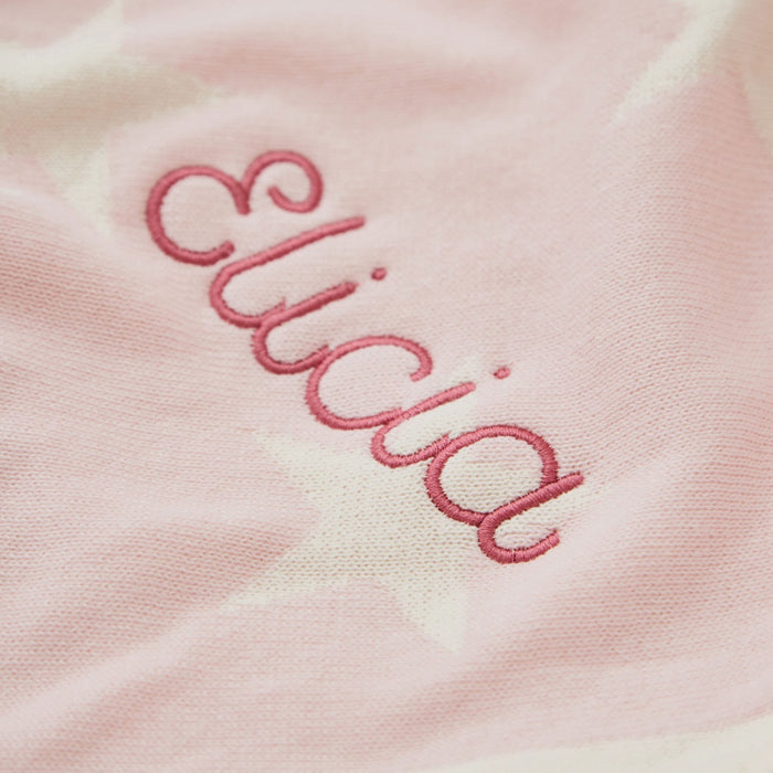 Personalised Pink Star Intarsia Baby Blanket