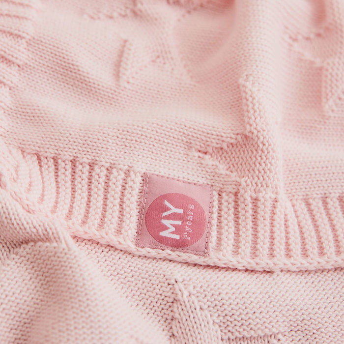 Personalised Pink Star Jacquard Baby Blanket