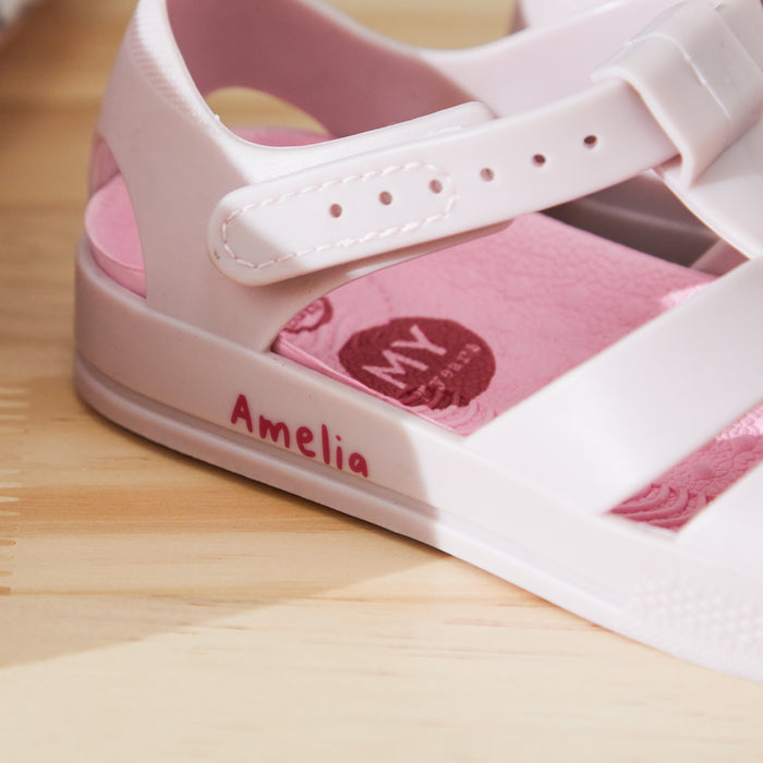 Personalised Pink Toddler Jelly Shoes