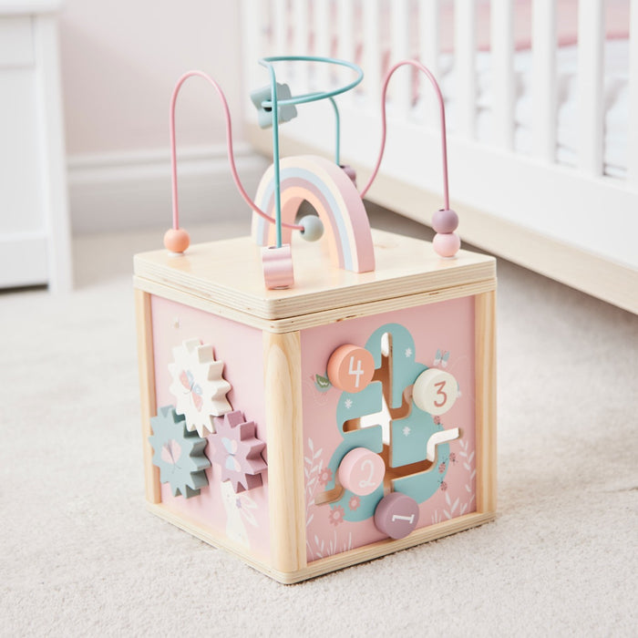 Personalised Pink Wooden Activity Cube FSC®