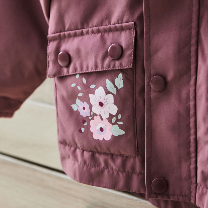 Personalised Plum Floral Raincoat