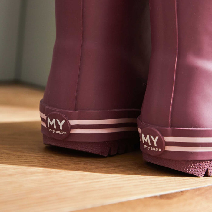Personalised Plum Floral Welly Boots FSC®