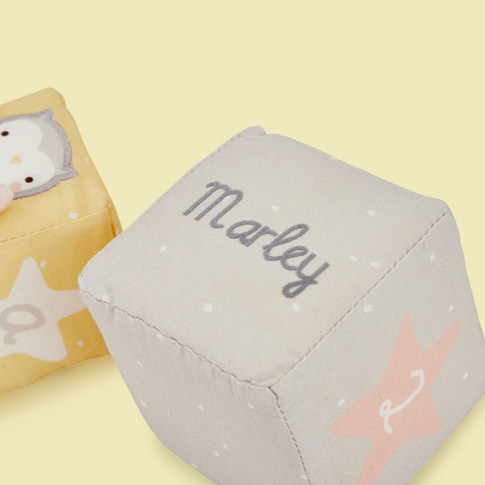 Personalised Plush Animal Stacking Cubes