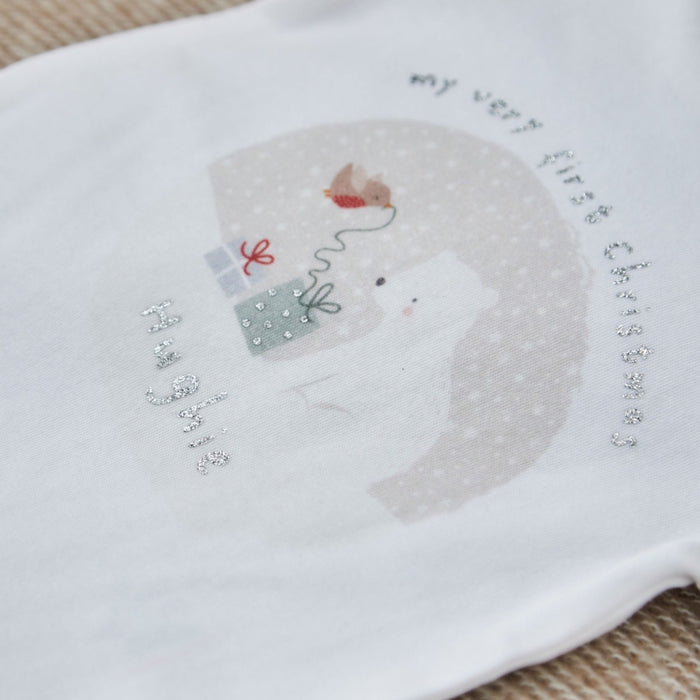 Personalised Polar Bear White Christmas Bodysuit