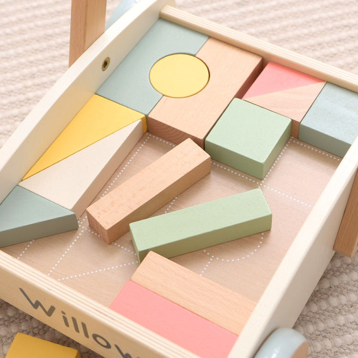Personalised Push-Along Activity Walker With Blocks