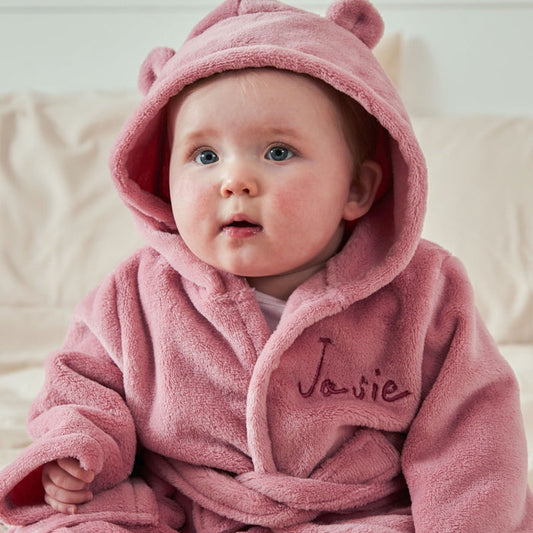 Personalised Raspberry Ripple Fleece Robe