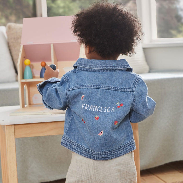 Personalised Red Fruit Denim Jacket