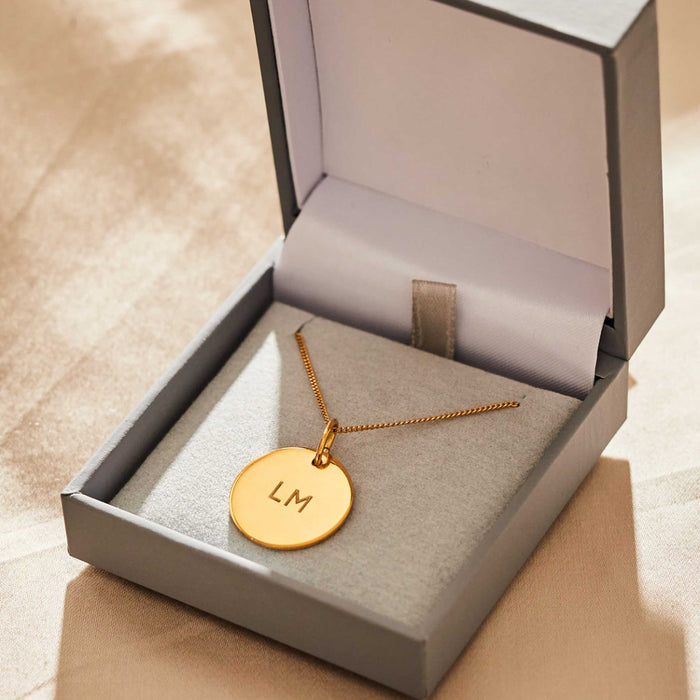 Personalised Retro Gold-Plated Disc Necklace