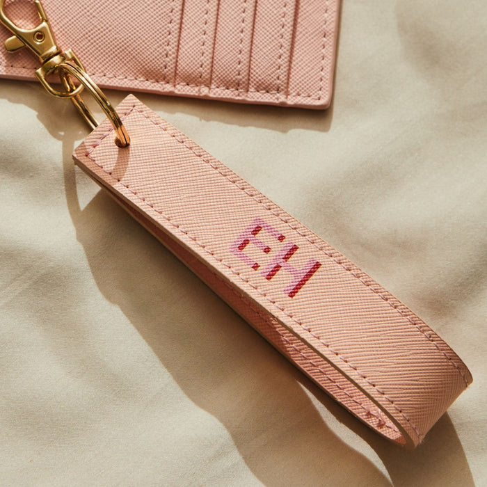 Personalised Retro Pink Keyring