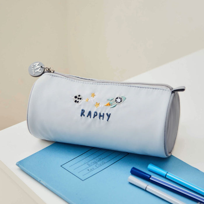 Personalised Rocket Embroidered Pencil Case